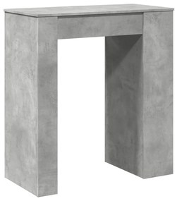 betonszürke szerelt fa tárolórekeszes bárasztal 95x47x103,5 cm