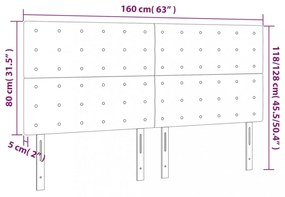 4 db sötétszürke szövet fejtámla 80 x 5 x 78/88 cm