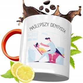 Narancssárga Bögre Fogorvosnak Ajándék fényképes nyomattal