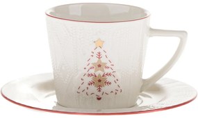 Porcelain cup with saucer Knitted tree 110 ml