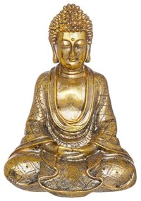 BUDDHA szobor, arany 19cm