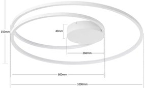 Brilagi - dimmelhető LED mennyezeti lámpa TWISTER LED/105W/230V, Ø 100 cm, fehér + távirányító