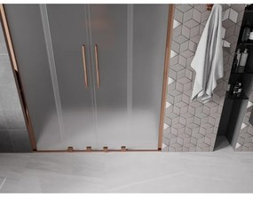 Mexen Velar Duo, tolózuhanyajtó nyitáshoz 140 cm, 8 mm-es matt üveg, rózsaszín arany, 871-140-000-32-60