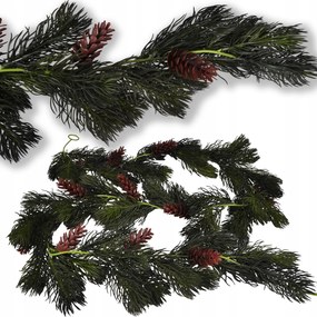 Karácsonyi Girland Tobozokkal Szilikon Fenyő Tű Dekoratív 170 CM