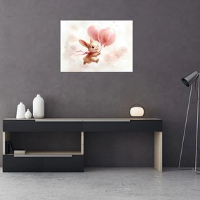 Kép - Nyuszi léggömbökkel (70x50 cm)