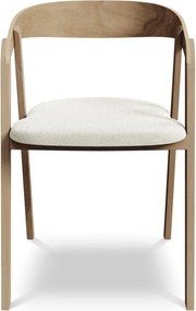 Krémszínű tömörfa étkezőfotel Erika – Makamii