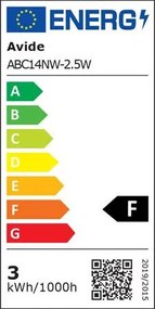 LED izzó, E14, gyertya, 2,5W, 250lm, 4000K, AVIDE (AVLED027)