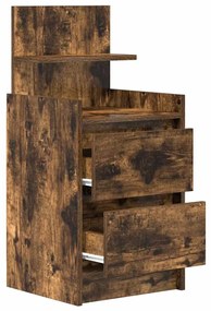 Füstös tölgy színű éjjeliszekrény 2 fiókkal 38x34x80 cm