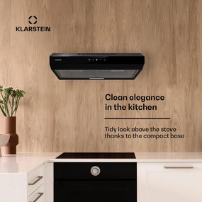 Klarstein Contempo Neo, páraelszívó, szekrény alatti, keringtetés, 175 m³/ó, SenseControl, integrált érintésvezérlés, rozsdamentes acél / akrilüveg