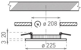 LED Beépíthető lámpa VEGA LED/18W/230V 2900/3900/5800K átm. 22,5 cm fekete