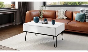 HALIJA konferencia asztal emelhető lappal és polccal, fehér/fekete