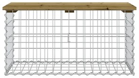 impregnált fenyőfa gabion kerti pad 83 x 44 x 42 cm