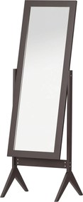 HOMCOM Álló Tükör Teljes Hosszúságú Tükör Smink Tükör Emelt Lábakkal Könnyen Tisztítható MDF Kávé 47 x 46 x 148 cm | Aosom