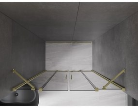 Mexen Velar Duo, tolózuhanyajtó nyitáshoz 150 cm, 8mm szürke üveg, arany matt, 871-150-000-42-55