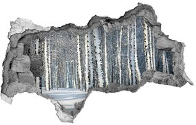 3d lyuk fal dekoráció Erdőben télen nd-b-61171749