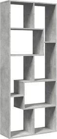 vidaXL betonszürke szerelt fa elválasztó könyvespolc 67x25x161,5 cm