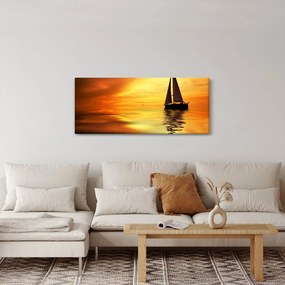 Kép - Vitorlás naplementében (120x50 cm)