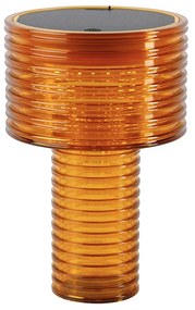 Narancssárga műanyag asztali lámpa LED-del, napelemes, újratölthető IP44 - Ambar