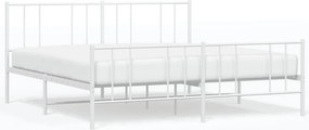 vidaXL fehér fém ágykeret fej- és lábtámlával 180 x 200 cm