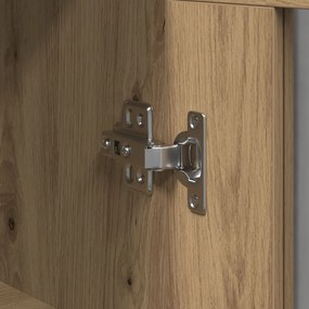 Falra Szerelhető Szekrény Üvegajtókkal Kézműves Tölgy 69,5x34x90 cm