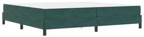 Boxspring ágy matraccal Sötétzöld 200 x 210 cm Bársony