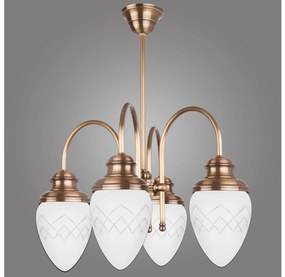 Kemar RI/4/M - Csillár rúdon RINAMA 4xE27/60W/230V sárgaréz