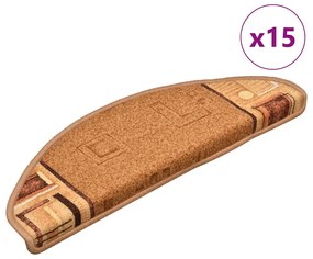 15 db bézs öntapadó lépcsőszőnyeg 65 x 21 x 4 cm