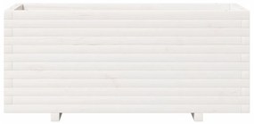fehér tömör fenyőfa kerti virágtartó 110 x 40 x 49,5 cm