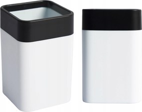 Fürdőszobai Bögre Fehér Fekete Kivitel Ellenálló Fogkefetartó