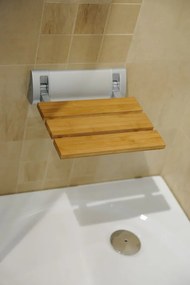 Aqualine Aqualine, Zuhany ülőke 32x23cm, összecsukható, bambusz, AE236