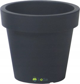 Antracit kaspó kerek fedő klasszikus sima matt Ø40cm műanyag