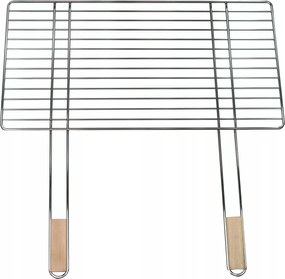 Grillrács 58x30cm krómozott acél MG253 fa nyél