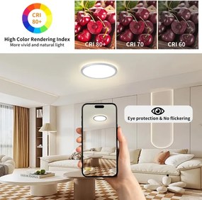 Brilagi - ULTRA SLIM LED fürdőszobai mennyezeti lámpa, 12W/230V, Ø 22,5 cm, ezüst, IP54