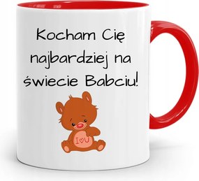 Piros Bögre Nagymamáknak Szeretlek nyomott mintával