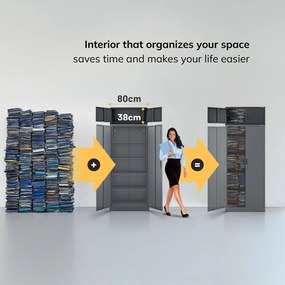 Moduláris felső szekrény EWA Compact 800 x 380 x 400 mm, antracit