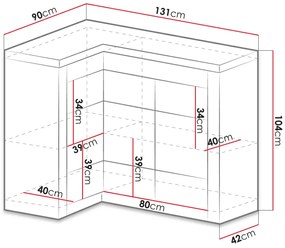 Sarok komód Nadenas N15 O (sötét kőris) . 1104881