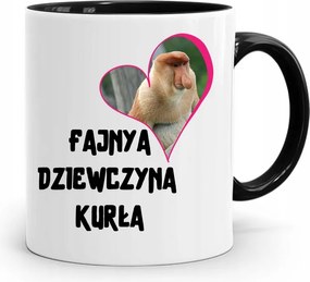 Fekete Bögre Lányoknak Cool Lány Tyúk nyomott mintával