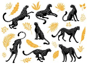 Fotográfia Cheetahs silhouettes collection., Nadzeya_Dzivakova