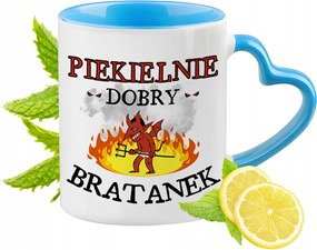 Unokaöcsémnek Kék Bögre Szív Alakú Füllel Kávé Ajándék