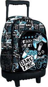 Gamer Press Start prémium gurulós iskolatáska, táska 44 cm