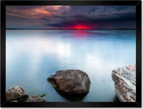 Poszterek keretben 40x30 Sziklák Tenger Naplemente