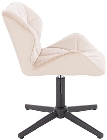 HR111CROSS Krémszínű modern velúr szék fekete lábbal