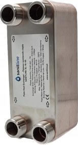 Hőcserélő Sanitline 34 Lemezes Teljesítmény 45kW 4x 1" Coll