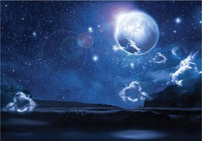 Flizelin fotótapéta Holdfényes éjszaka csillagok égbolt tájkép 208x146 +ragasztó