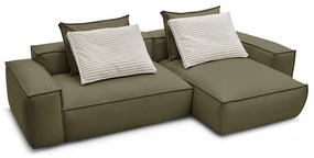 Zöld bőrutánzat sarokkanapé (variálható) Boheme – Bobochic Paris