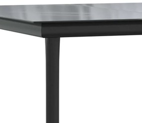 9 részes fekete polyrattan üveg kerti étkezőgarnitúra