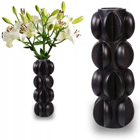 Váza 37x15 cm gyanta/matt fekete