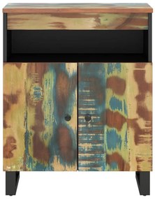 tömör 2-ajtós újrahasznosított fa tálalószekrény 60x33x75 cm