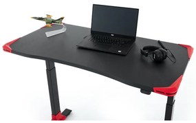 OfficeTech Game állítható magasságú asztal, 120 x 60 cm, fekete