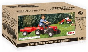 Bányában Ranchero pedálos traktor pótkocsival,piros